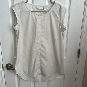 Chico's Sleeveless Top Blouse Round Neck White‎ Ladies Size 0 (small)